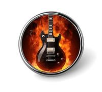 Porta badge per chitarra rock, distintivo rotondo personalizzato con immagine, spilla in lega di alluminio, spilla squisita, spille con bottoni alla moda, spille decorative per vestiti