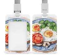 Porta badge per la colazione cinese, impermeabile, staccabile, con cordino, porta carte d'identità in plastica, per donne, uomini, infermiere, dottori, forniture per ufficio