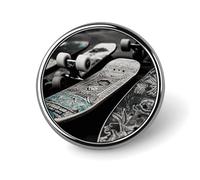Porta badge per skateboard, distintivo rotondo personalizzato con spilla con immagine, spilla con bottone in lega di alluminio, spilla squisita, spille con bottone alla moda, spille decorative per ves