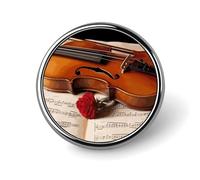 Porta badge per spartiti per violino, distintivo rotondo personalizzato con immagine, spilla in lega di alluminio, spilla squisita, spille con bottoni alla moda, spille decorative per vestiti