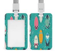 Porta badge per tavola da surf con cordino staccabile, custodia protettiva verticale in plastica trasparente, impermeabile e resistente, per infermiere, insegnanti, personale in ufficio, donne e