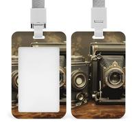 Porta badge per vecchia fotocamera, porta badge con cordino staccabile, design impermeabile per ufficio, posto di lavoro