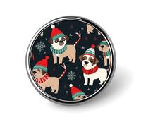 Porta badge personalizzato per cani di Buon Natale, distintivo rotondo con immagine, spilla in lega di alluminio, spilla squisita, spille decorative per vestiti