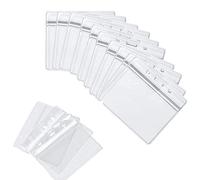 Porta Badge Plastica, 10Pcs Portabadge di PVC Impermeabili Porta Tessere Plastica Orizzontale Portabatterie Clear Impermeabili Badge Portabiglietti per Badge Etichette Cartellino con Nome Carte
