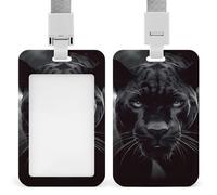Porta badge professionale con pantera animale, clip verticale con cordino, custodia protettiva impermeabile per carta d'identità per ufficio, porta carte d'identità trasparente per infermiere, dottori