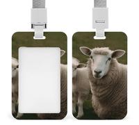 Porta badge professionale verticale a forma di pecora, con cordino, custodia protettiva impermeabile per carta d'identità, per ufficio, trasparente, per infermiere, dottori, insegnanti
