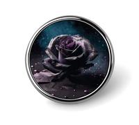 Porta badge Purple Rose2, distintivo rotondo personalizzato con spilla con immagine, spilla con bottone in lega di alluminio, spilla squisita, spille con bottone alla moda, spille decorative per vesti
