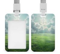 Porta badge religioso cristiano con croce luce di dio con cordino porta carte di nome per infermiera, insegnante, ufficiale