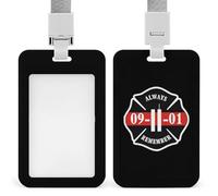 Porta badge Remember 911 con cordino, porta badge resistente, porta badge con nome carino per donne e uomini