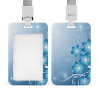 Porta badge resistente blu a forma di mini fiore, impermeabile, verticale, con cordino staccabile, con finestrella trasparente, ideale come regalo per infermiere, dottori, insegnanti, ufficio, donne e