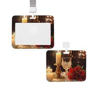 Porta badge resistente con avvolgitore scorrevole e finestra trasparente, ideale per targhette identificative da lavoro, accendi candele, cena, grazioso porta badge con cordino staccabile, custodia pr