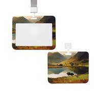 Porta badge resistente con avvolgitore scorrevole e finestra trasparente, ideale per targhette identificative da lavoro, parco nazionale del Lake District. 3 simpatici porta badge con cordino staccabi