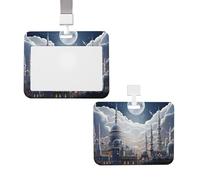 Porta badge resistente con avvolgitore scorrevole e finestra trasparente, targhetta identificativa da lavoro, grazioso porta badge a forma di dei sogni con cordino staccabile, custodia protet