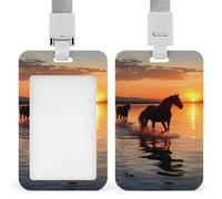 Porta badge resistente con cavalli di lago, impermeabile, verticale, con cordino staccabile, con finestrella trasparente, ideale come regalo per infermiere, dottori, insegnanti, ufficio, donne e