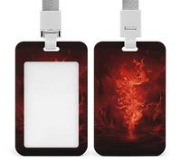 Porta badge resistente con fiamma rossa, impermeabile, verticale, con cordino staccabile, con finestrella trasparente, ideale come regalo per infermiere, dottori, insegnanti, ufficio, donne e uomini