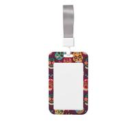 Porta badge resistente con stampa a teschio con bobina retrattile, porta badge per documenti, chiavi, tessere, lavoro, per infermiere, insegnanti, studenti, ufficio, donne e uomini