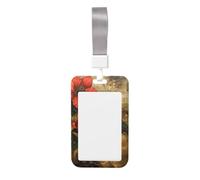 Porta badge resistente con stampa artistica con fiore e uccellino, con bobina retrattile, porta badge, chiavi, tessere, lavoro, per infermiere, insegnanti, studenti, ufficio, donne e uomini