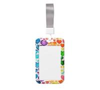 Porta badge resistente con stampa di cuori arcobaleno, con bobina retrattile, porta badge per documenti, chiavi, tessere, lavoro, per infermiere, insegnanti, studenti, ufficio, donne e uomini