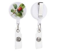 Porta badge retrattile a bobina con foglia verde acquerello porta carta d'identità per dottore, infermiere, studenti, impiegati