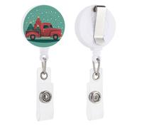 Porta badge retrattile a forma di albero di Natale sull'auto, con clip a coccodrillo, porta carte d'identità, carta d'identità, carta d'identità, per impiegati, medici, infermieri