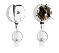 Porta badge retrattile a forma di cane che ama il gelato, grazioso porta badge infermieristico con robusta clip a coccodrillo, portachiavi per infermieri, insegnanti, ufficio, lavoro, regalo per donne