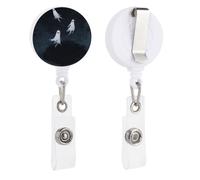 Porta badge retrattile a forma di fantasma, con bobina e clip per carta d'identità, per dottori, infermieri, studenti, impiegati