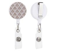 Porta badge retrattile a forma di foglia marrone, con bobina e clip, per dottori, infermieri, studenti, impiegati