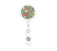 Porta badge retrattile a forma di funghi con clip a coccodrillo, portachiavi, clip per badge, leggero, retrattile, porta badge divertente per infermieri, insegnanti, impiegati