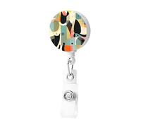Porta badge retrattile a forma di gatto, arte moderna della metà del secolo, con clip, porta badge, carino, porta carte d'identità, per donne e uomini