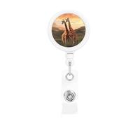 Porta badge retrattile a forma di giraffa con clip a coccodrillo, portachiavi, clip per badge, leggero, retrattile, porta badge divertente per infermieri, insegnanti, impiegati