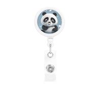 Porta badge retrattile a forma di panda in stile cartone animato, resistente, con clip per nome, badge, per impiegati, dottori, infermieri, con clip per cintura portachiavi