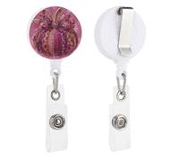 Porta badge retrattile a forma di zucca leopardata rosa scintillante con nastro porta badge bobina clip porta carta d'identità per dottori, infermieri, studenti, impiegati