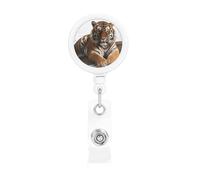 Porta badge retrattile Big Tiger con clip a coccodrillo portachiavi, clip per badge, leggero, retrattile, porta badge divertente per infermieri, insegnanti, impiegati