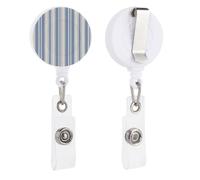 Porta badge retrattile blu a righe bianche per materasso con bobina porta badge per dottori, infermieri, studenti, impiegati