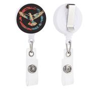 Porta badge retrattile colorato con colomba e pace, clip per carta d'identità, per dottori, infermieri, studenti, impiegati