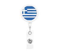 Porta badge retrattile con bandiera della Grecia Porta carte d'identità con clip a bobina per infermiere Studente Impiegato