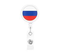Porta badge retrattile con bandiera della Russia Porta carte d'identità con clip a bobina per infermiere Studente Impiegato