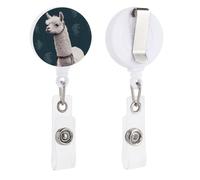 Porta badge retrattile con bobina di alpaca, con clip a coccodrillo, porta carte d'identità, carta d'identità, carta d'identità, per impiegati, medici, infermieri