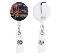 Porta badge retrattile con bobina per camion dei pompieri, con clip a coccodrillo, porta carte d'identità, carta d'identità, per impiegati, medici, infermieri