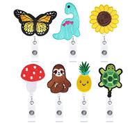 Porta badge retrattile con bobina porta badge retrattile, porta badge con clip per cintura, badge facile da tirare per infermieri, ufficio, scuola (7 modelli)