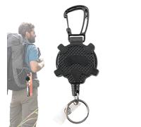 Porta badge retrattile, con bobina retrattile in filo di acciaio, con moschettone, portatile, resistente, multifunzionale, per gli appassionati di attività all'aperto