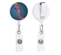 Porta badge retrattile con catena DNA per foto, resistente, clip per badge identificativo, infermiera, porta targhetta, clip a coccodrillo, per appendere carte d'identità e chiavi