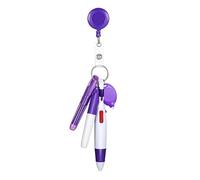 Porta badge retrattile con clip 5 in 1 porta badge con pennarello multicolore penna a sfera
