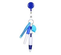 Porta badge retrattile con clip 5 in 1 porta badge con pennarello multicolore penna a sfera