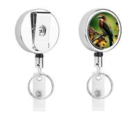 Porta badge retrattile con clip a coccodrillo, clip per badge d'identità, uccellino sull'albero, porta badge identificativo, per lavoro, ufficio, dottore, infermiera, insegnante