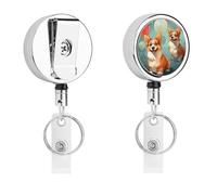 Porta badge retrattile con clip a coccodrillo, clip per badge identificativo, cartone animato, corgi, porta badge identificativo, per lavoro, ufficio, dottore, infermiera, insegnante
