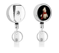 Porta badge retrattile con clip a coccodrillo, clip per badge identificativo, con pupazzo di neve lavorato a maglia, porta badge identificativo, per lavoro, ufficio, dottore, infermiera, insegnante