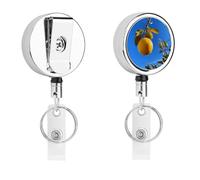 Porta badge retrattile con clip a coccodrillo, clip per badge identificativo, frutta gialla, porta badge identificativo, per lavoro, ufficio, dottore, infermiera, insegnante