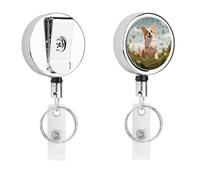 Porta badge retrattile con clip a coccodrillo, clip per badge identificativo, grazioso porta badge identificativo Corgi, porta badge identificativo, per lavoro, ufficio, dottore, infermiera
