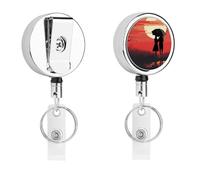 Porta badge retrattile con clip a coccodrillo, clip per badge identificativo, per due persone sotto l'ombrello, porta badge identificativo con nome, badge, targhetta, porta carte d'identità, per